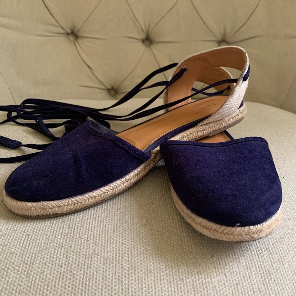 J Crew SLINGBACK LACE-UP SUEDE ESPADRILLES